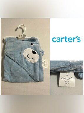 🆕CARTER’S - NWT - INFANT BLUE HOODED BEAR TOWEL